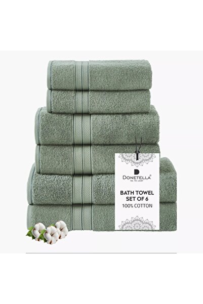Generic DONETELLA 6-Piece 600 GSM Combed Cotton Bath Towel Set