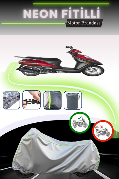 Cemku Cool قماش دراجة نارية متوافق مع نيون فيتيل هاوجو VH 125 باللون الرمادي