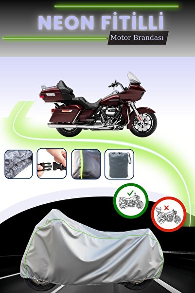 Cemku Cool قماش دراجة نارية رمادي اللون من نوع نيون فيتيل متوافق مع هارلي ديف...