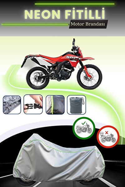 Cemku Cool حقيبة خلفية رمادية نيون قماش مجدّل وقماش محرك متوافق مع Kuba STR 250