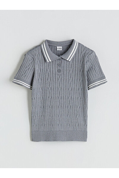 LC Waikiki Two Mt Shop Quality Lcw Kids Gray Polo Collar Short Sleeve Girls' ...