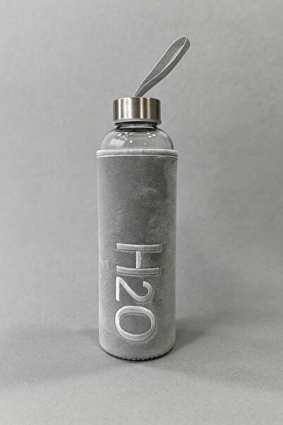 Tohana Glass Flask with Plush Cover 600 ml Gray