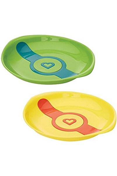 MOTHERCARE White Hot Baby Plates from Munchkin, Multi-Colored, Pack of 2, Yellow