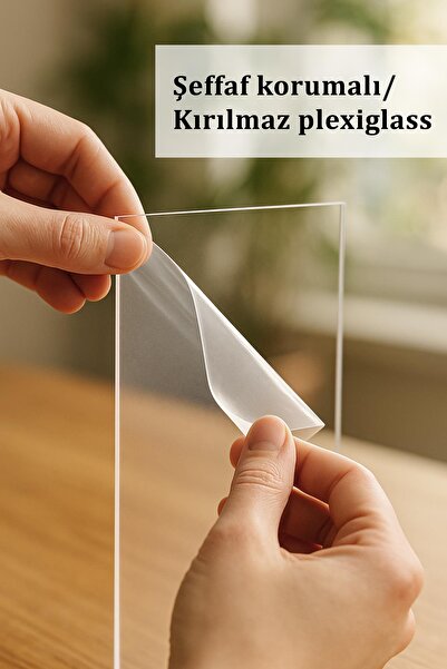 Raven Art Studio Pergamon A4 Ebat 21cm x 30cm Resim Fotoğraf Belge Poster Evrak Çerçevesi Korumalı Kırılmaz Pleksi Ca