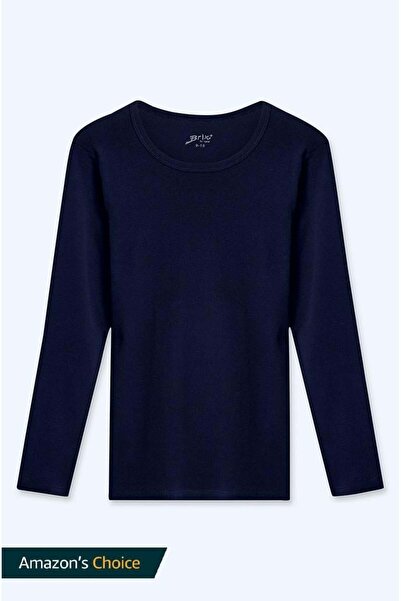 Brix Tricou cu mânecă lungă pentru băieți, 100% bumbac, culoare bleumarin 8500