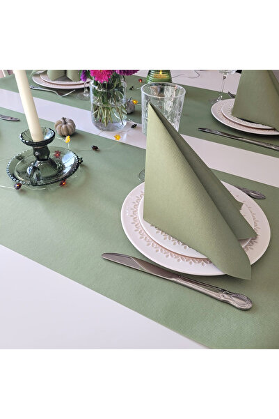 Mank Șervețele de masă festive Linclass - Măsliniu / 40 x 40 cm / 50 buc