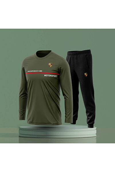 Bulvar Lee Crew Neck Porsche Men's Slim Sweatshirt - Tracksuit Set / Car