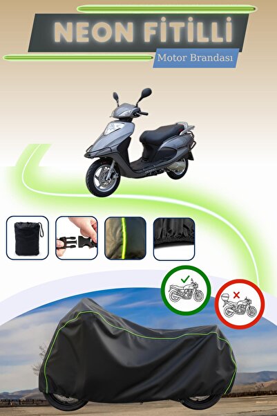 Cemku Cool غطاء محرك أسود قماش مجدّل حقيبة متوافق مع أباتشي نوفا 125