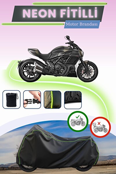 Cemku Cool غطاء محرك أسود قماش مجدّل حقيبة متوافق مع دراجات دوكاتي ديافيل كاربون