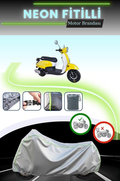 Cemku Cool قماش دراجة نارية رمادي نيون متوافق مع أورا دازل 125