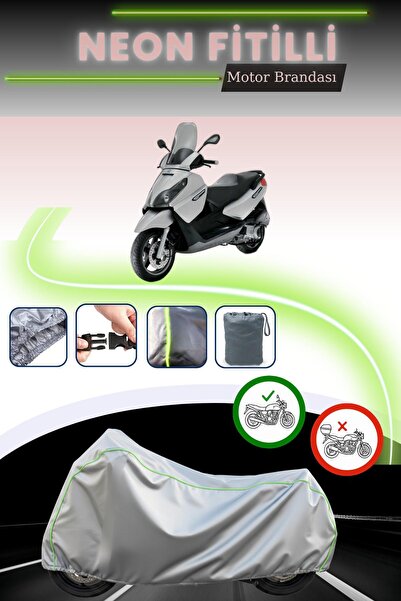 Cemku Cool قماش دراجة نارية رمادي اللون متوافق مع نيون فيتيل بياجيو X8 250 بر...