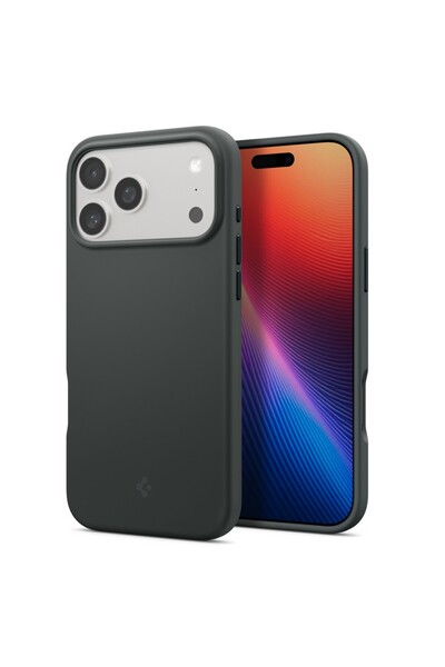 Spigen iPhone 17 Pro Max Silikon MagSafe Kılıf Silicone Fit MagFit Abyss Gree...