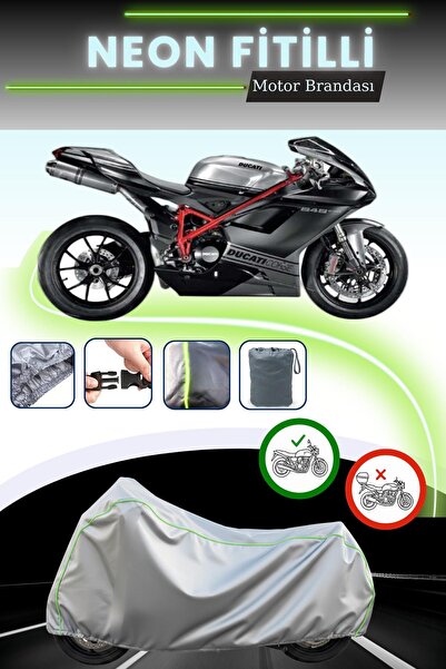 Cemku Cool حقيبة خلفية رمادية نيون قماش مجدّل وقماش محرك متوافق مع دوكاتي 848...