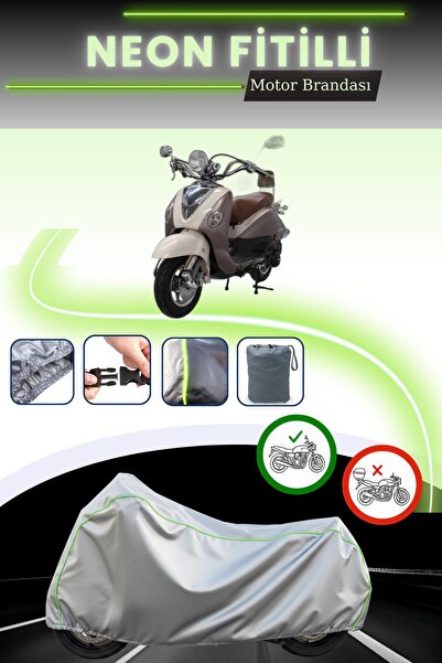 Cemku Cool غطاء دراجة نارية باللون الرمادي قماش مجدّل حقيبة ، لا يناسب قفل قم...