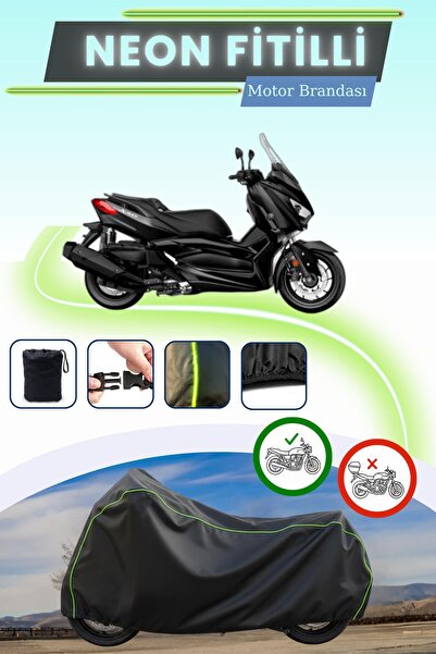 Cemku Cool قفل أسود قماش مجدّل حقيبة، لا يناسب دراجة ياماها X-Max 400 آيرون م...