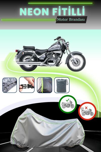 Cemku Cool قماش دراجة نارية رمادي اللون متوافق مع سوزوكي VL 250 إنترودر