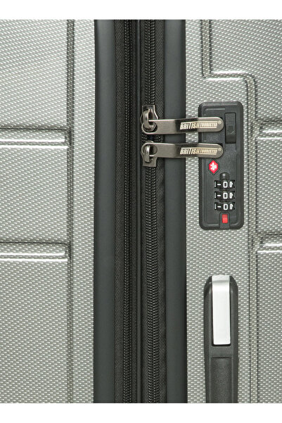 BRITISH TOURISTER 3-Piece ABS Hard Shell Luggage Set (20/24/28 Inch) with Expandable Layer - Dark Grey