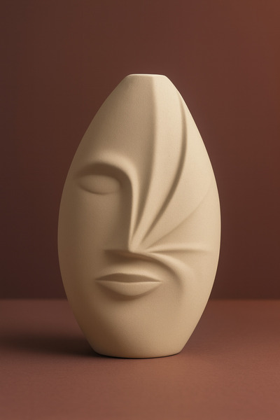 MİS KİTCHEN Minimalist Face Figured Decorative Vase Modern Living Room and Office Accessory