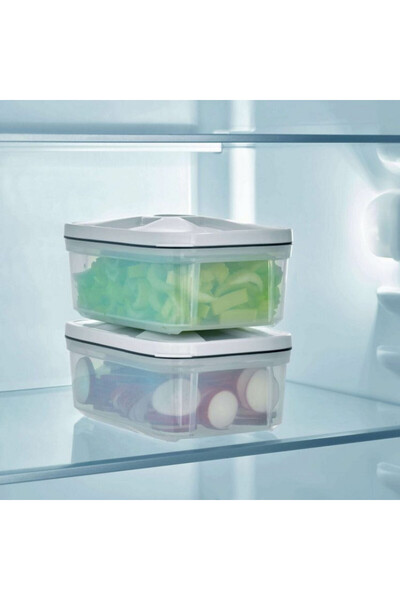 Severin Set of 2 ZB 3620 vacuum food containers, 750 ml, BPA Free, FoodSave, Transparent/white