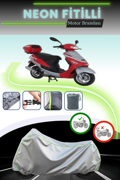 Cemku Cool Gray Neon Corded Fabric Rear Bag and Lock Incompatible Mondial 50 ...