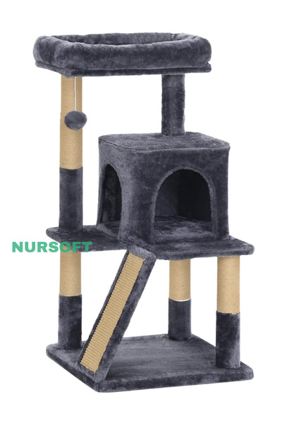 Nursoft Terraced Cat Scratching House with Nest and Scratching Post