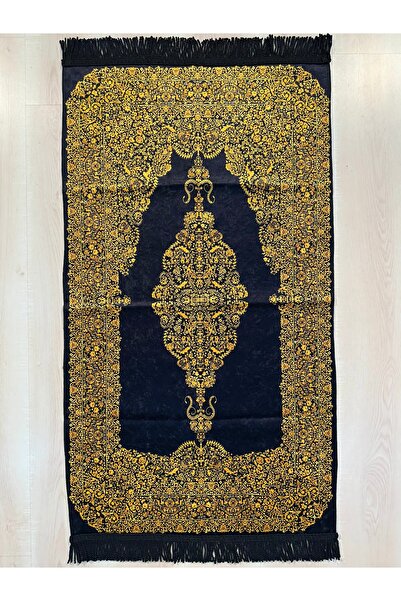 eyteks Lüks Siyah Zemin Altın İşlemeli Seccade