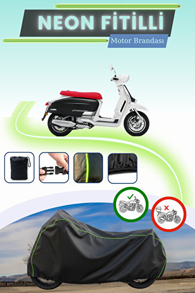 Cemku Cool أسود قماش مجدّل حقيبة، غطاء محرك لامبريتا G350 بدون قفل