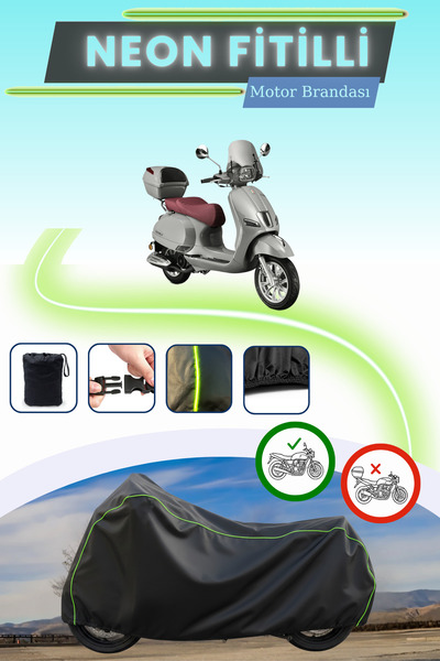 Cemku Cool أسود قماش مجدّل حقيبة، قفل غير متوافق مع ماركة RKS Bevely 125 Moto...