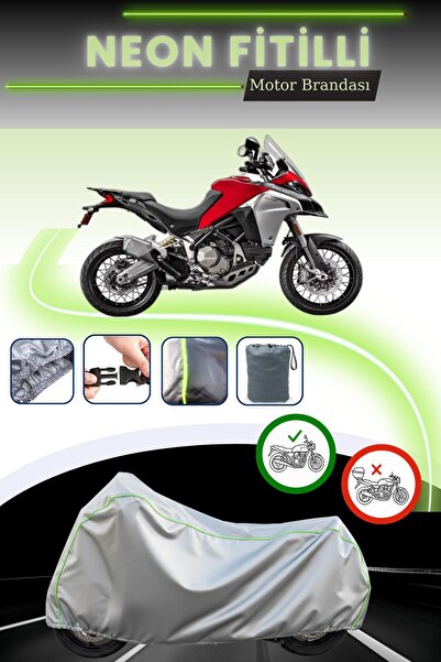 Cemku Cool حقيبة خلفية رمادية نيون قماش مجدّل وقماش محرك متوافق مع دوكاتي مول...