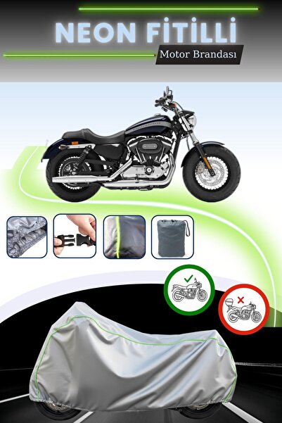 Cemku Cool غطاء محرك مخصص باللون الرمادي قماش مجدّل حقيبة لدراجات هارلي ديفيد...