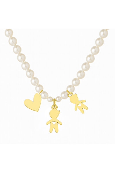 ohmygod jewelry 925 Argint Colier din argint personalizat cu perle si charm doi baietei - Little Boys