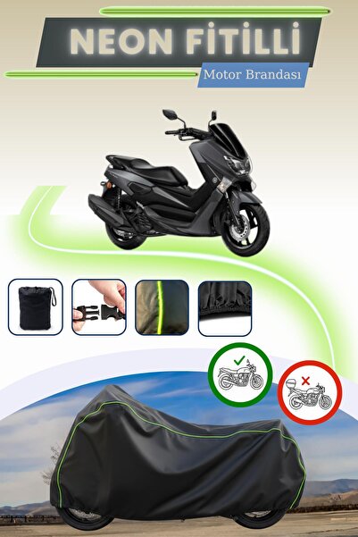 Genel Markalar Siyah Kilit Uyumlu Neon Fitilli Yamaha NMax 125 Uyumlu Motor B...