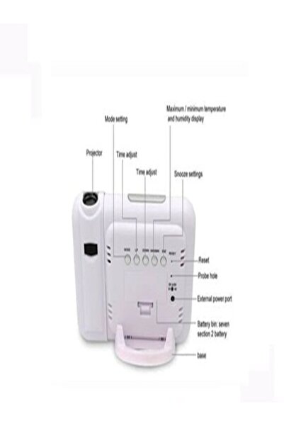 CME Alarm clock with projector to display the time, white color