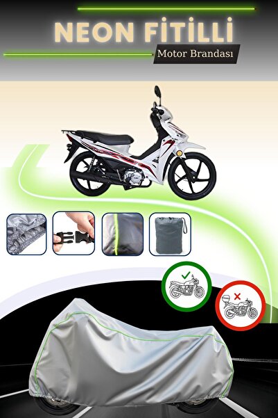 Cemku Cool قماش دراجة نارية متوافق مع Gray Lock Neon Fitilli Kuba Reiz 50