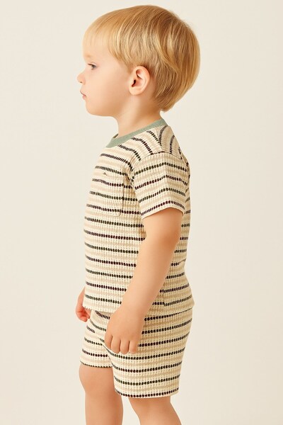 Kübra Tekstil Baby Boy Striped Cotton Shorts Set – Baby Boy Set