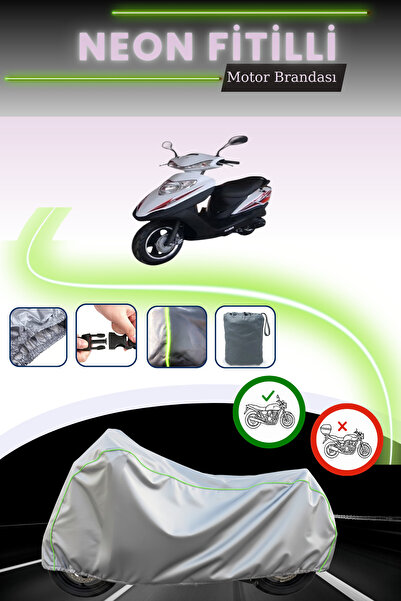 Cemku Cool قماش دراجة نارية متوافق مع Gray Lock Neon Fitilli Kuba KM 100T-9