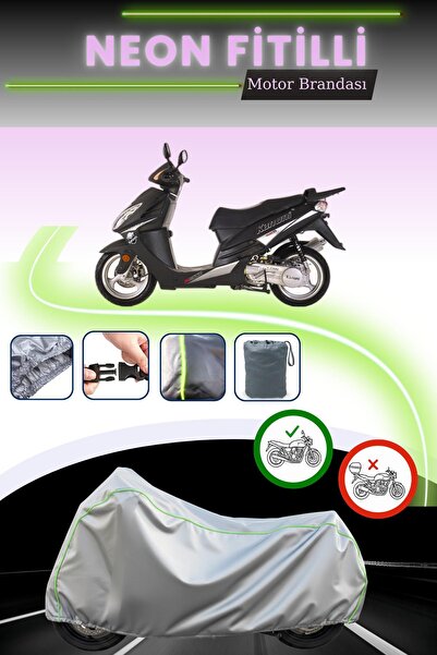 Cemku Cool قماش دراجة نارية رمادي اللون متوافق مع نيون فيتيل كانوني روكو 150