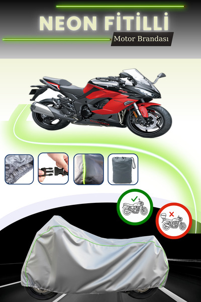 Cemku Cool غطاء محرك كاواساكي نينجا قماش مجدّل حقيبة باللون الرمادي، متوافق م...