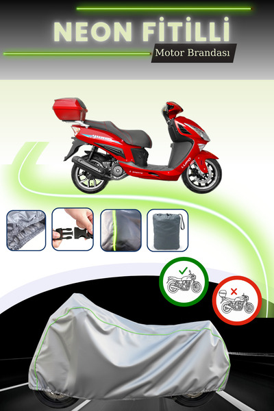 Cemku Cool رمادي قماش مجدّل حقيبة، غطاء محرك يوكي لوبو 125 بدون قفل