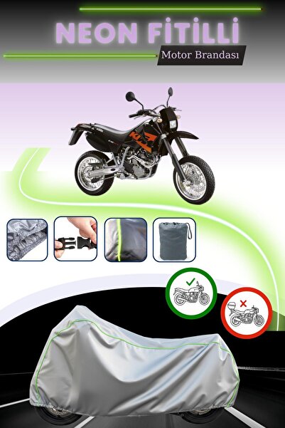 Cemku Cool قماش دراجة نارية متوافق مع KTM 640 LC4 مزود بقفل رمادي اللون