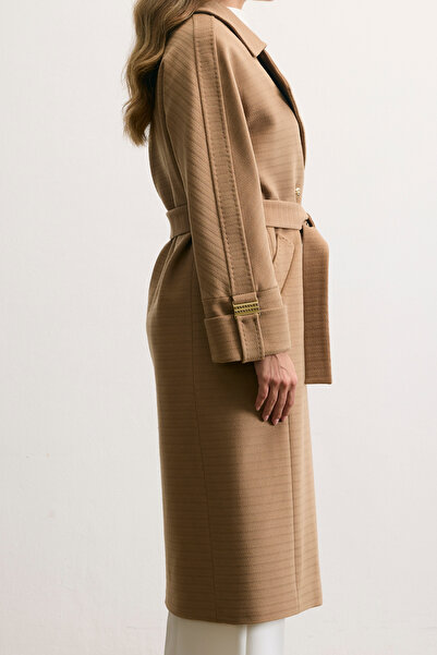 KENT Classic Long Camel Coat with Belt