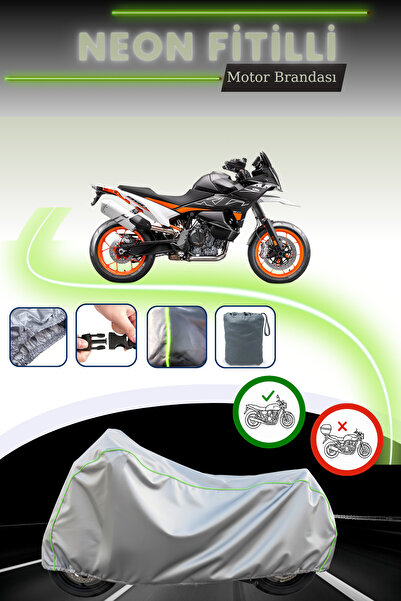 Cemku Cool حقيبة خلفية رمادية نيون قماش مجدّل وقفل غير متوافقة مع KTM 890 SMT...