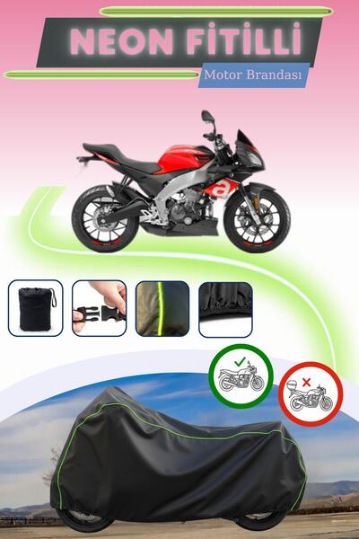 Cemku Cool غطاء محرك أسود قماش مجدّل حقيبة متوافق مع أبريليا تونو 660