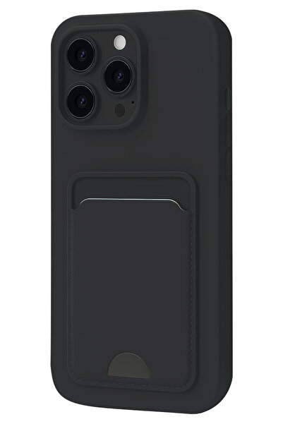 NewFace حافظة سيليكون لآيفون 16 بلس من إس بي تي آر إن إس مع حامل بطاقات (111344) - أسود