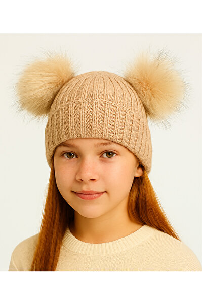 GONCA ŞAPKA Winter Trend Beanie with Double Pompom