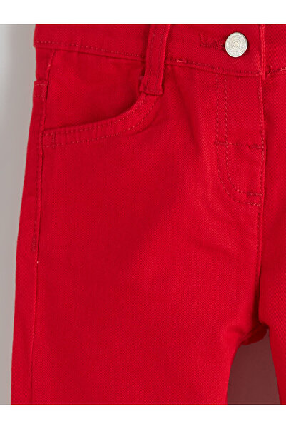 LC Waikiki Kirmizi Slim Fit Basic Kız Çocuk Pantolon