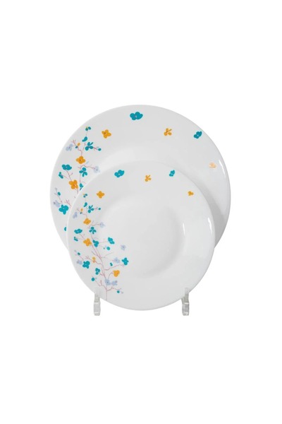 ORIAN Arcopal dinner set with soft patterns, 76 pieces, for 12 people