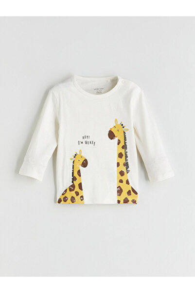 LC Waikiki Two Mt Shop Quality Lcw Baby Beige Oval Collar Baby Boy T-Shirt