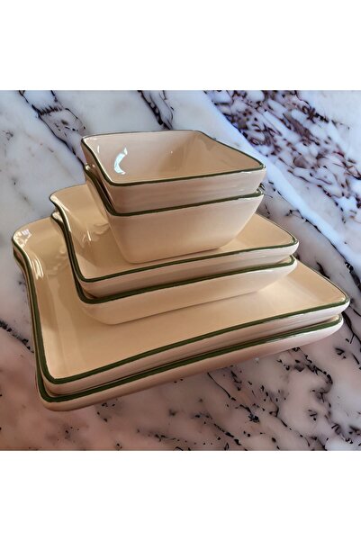 Aura Ceramic 6 Parça 2 Kişilik Tost Kahvaltı Seti