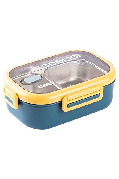 Limmy Stainless Steel Storage Container with Compartments Leak-Proof Lunch Box 0.85 Lt. Green/Yellow
